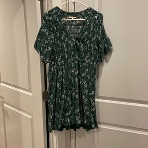 Hunter green dress with flowers